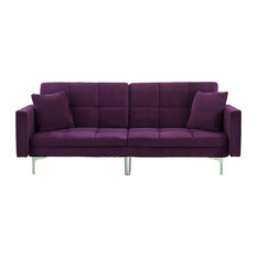 50 Most Por Purple Sofa Beds Sleeper Sofas For 2018 Houzz Sofamania Modern Tufted Velvet Fabric Splitback Sleeper Sofa Purple Sofas