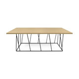 Helix Rectangular Coffee Table, Oak/Black Steel