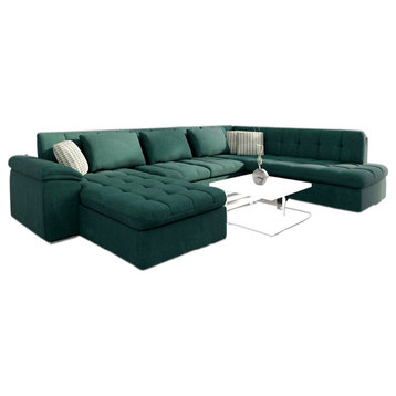 FRANCESCO Sectional Sleeper Sofa, Green, Left