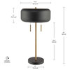 Novogratz x Globe 22" 2-Light Metallic Dark Gray Table Lamp