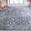 Cinda Traditional Oriental Blue Rectangle Area Rug, 9' x 12'