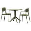 Loft Bistro Set 3 Piece With 27" Table Top Olive Green