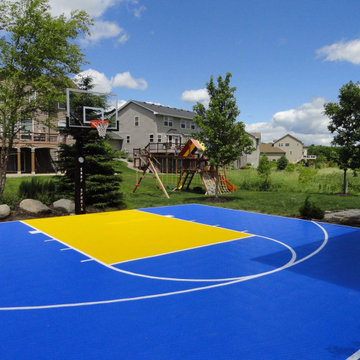 SNAPSPORTS® 1/2 Basketball Court in Backyard