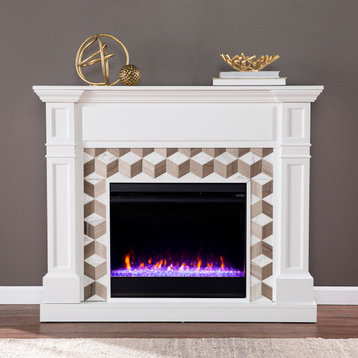 Wassleby Color Changing Fireplace With Marble Surround