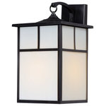 Maxim Lighting - Maxim Lighting 4054WTBK Coldwater - 16" One Light Outdoor Wall Mount - Coldwater is a traditional, craftsman/mission style collection from Maxim Lighting International in Black with White glass.