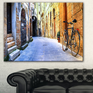 "Pictorial Street of Old Italy" Cityscape Canvas Print, 32"x16"