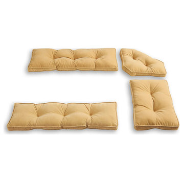 4 Pieces Outdoor Cushion, Plush Design With Nylon Microfiber Cover, Buttercream