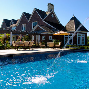 Long Grove, IL Swimming Pool with Raised Wall Water Feature