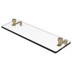 Allied Brass - Foxtrot 16" Glass Vanity Shelf with Beveled Edges, Satin Brass - Add space and organization to your bathroom with this simple, contemporary style glass shelf. Featuring tempered, beveled-edged glass and solid brass hardware this shelf is crafted for durability, strength and style. One of the many coordinating accessories in the Allied Brass Foxtrot Collection, this subtle glass shelf is the perfect complement to your bathroom decor.
