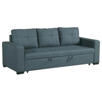 Davos Polyfiber Convertible Sofa Set Upholstered, Blue Gray