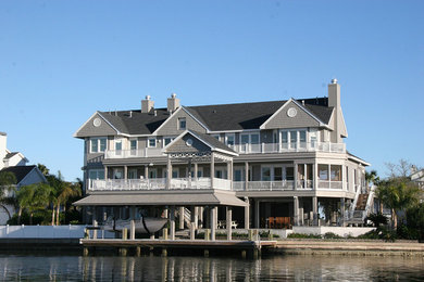 Beach style exterior home photo in Houston