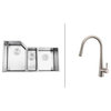 Ruvati RVC2583 Stainless Steel Kitchen Sink and Stainless Steel Faucet Set