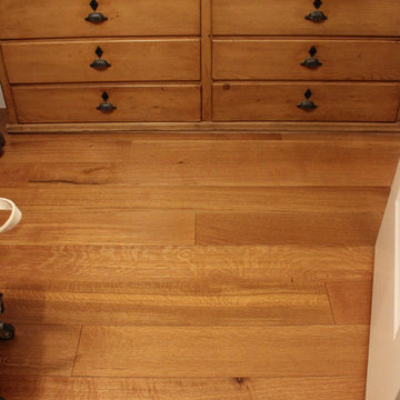 Custom Wide Plank Wood Floor Installation: White Oak in Amber Satin