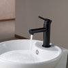 Blossom Brass Round Single Handle Bathroom Vanity Sink faucet, Matte Black