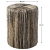 Luxe Twisted Rope Round Drum Stool Table Natural Gray Woven Banana Leaf Coastal