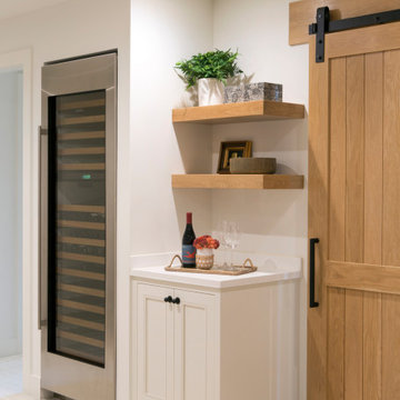 Finished Basement Wine Bar and Barn Door