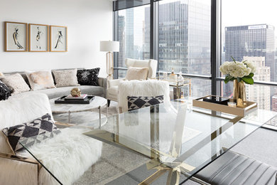 Example of a transitional home office design in Other