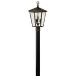 HInkley - Hinkley Trellis Medium Post Top Or Pier Mount Lantern, Regency Bronze - Trellis is a traditional European lantern design in an Aged Zinc finish with clear glass or Regency Bronze with clear seedy glass. The large scroll arm detail, cast loop finial and true rivet detail create a refined elegance.