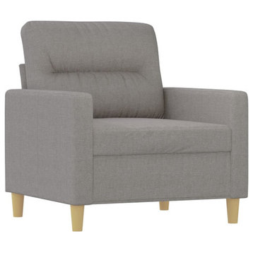 vidaXL Sofa Accent Living Room Single Sofa Chair with Armrest Light Gray Fabric