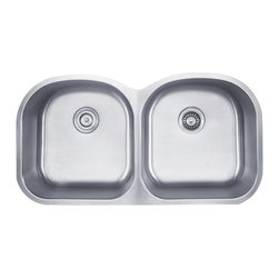 Kraus 39 Inch Undermount 50/50 Double Bowl Stainless Steel Kitchen Sink KBU28 - Kitchen Sinks