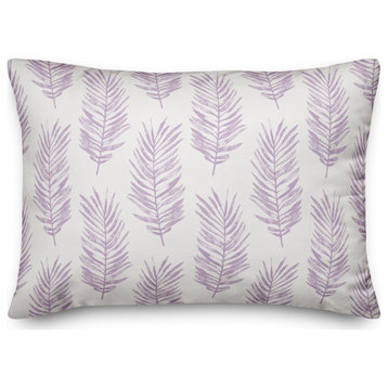 Purple Fern Leaves 20x14 Indoor/Outdoor Pillow