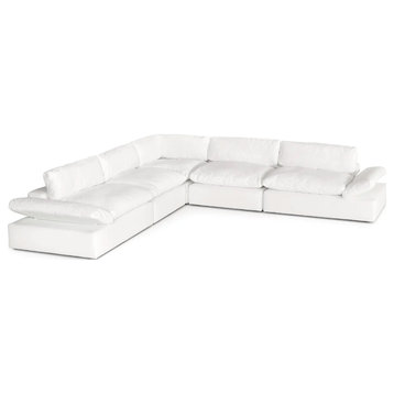 Bannister Modern Light Gray Fabric Sectional Sofa