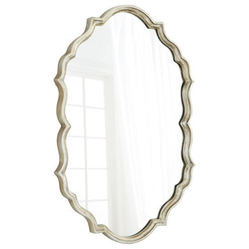 White Patina 40.5 x 28.5 Look At You Specialty Iron and Wood Mirror