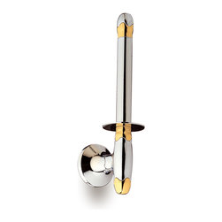 Secret Bath. Vertical toilet paper holder. Chrome-gold. Filigrana collection - Toilet Paper Holders