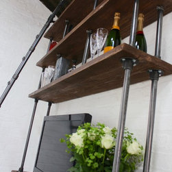Wilkinson Reclaimed Scaffolding Board Stationery Cupboard with Glass Doors - Display & Wall Shelves