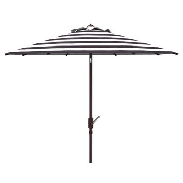 Safavieh Iris Fashion Line 11' Round Umbrella, Black/White