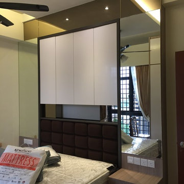 Bedhead feature wall with storage