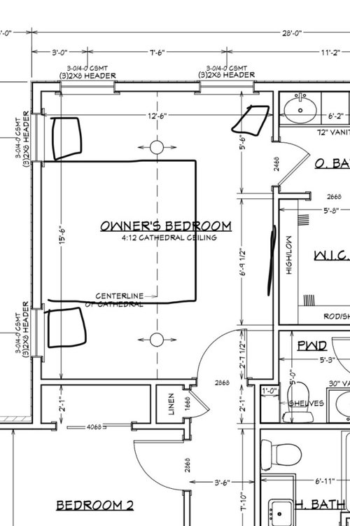 Which wall to place bed in master bedroom?