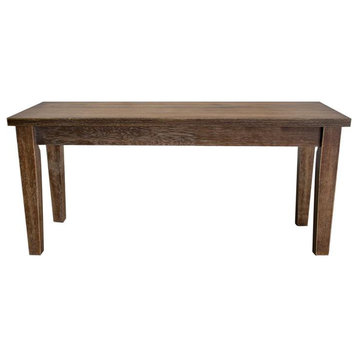 Best Master Transitional Solid Wood Dining Room Bench in Antique Natural Oak