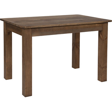 46"x30" Rectangular Antique Rustic Solid Pine Farm Dining Table