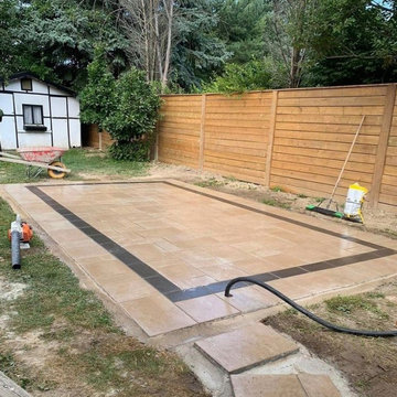 Backyard Interlocking Hot Tub Pad