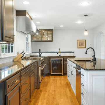 Kitchen Refresh - Painted Cabinets Sherwin Williams Iron Ore & Gossamer Veil