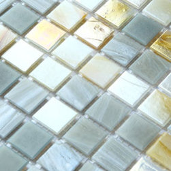 2013 New glass stone metal blend mosaic tile for kitchen backsplash IRG0047 - Mosaic Tile