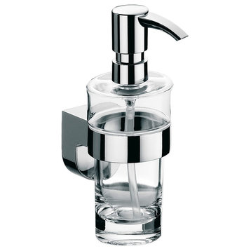 Mundo 3321.001.01 Wall Mounted Soap Dispenser in Clear Crystal Glass