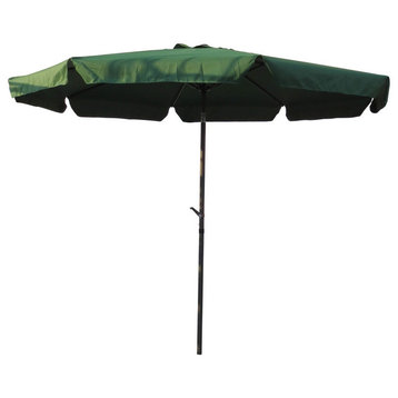 St. Kitts Aluminum 10' Patio Umbrella, Dark Gray/Forest Green