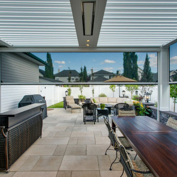 South Calgary StruXure Adjustable White Pergola Enclosed with Phantom Screens