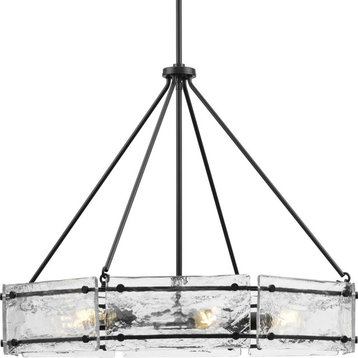 Rivera Collection 6-Light Matte Black Luxe Industrial Chandelier