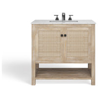 Legion Bath Vanity, Single Sink, 36", Natural, Freestanding