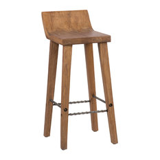 Reagan Low Back Stool by Kosas Home, Honey Brown, Bar Height