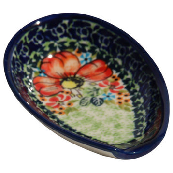 Polish Pottery Spoon Rest, Pattern Number: 296ar