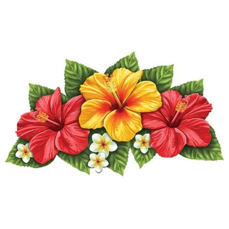 Triple Hibiscus Flower Porcelain Swimming Pool Mosaic