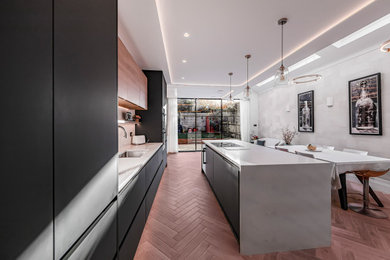 Design ideas for a contemporary kitchen in London.