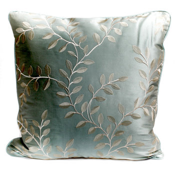 Embroidered Decorative Silk Pillow Cover, 18"x18"