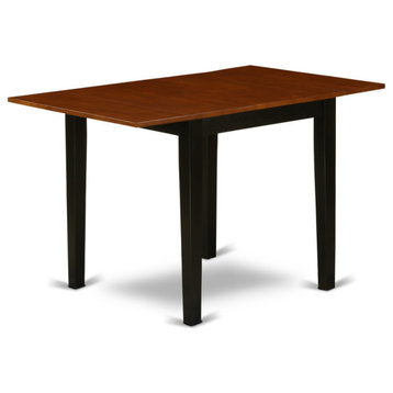 Norden Rectangular Table 30"X48" With 2 Drop Leaves, Black and Cherry Finish