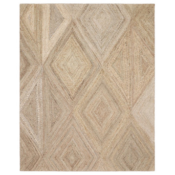 NuStory Kicking Hay  Hand Woven Solid Color Area Rug in Natural, 7'6x9'6