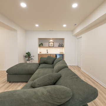 Modern Parkville Basement Remodel with Media Zone + Flex Spaces